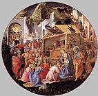Adoration Paintings - Adoration of the Magi by Fra Filippo Lippi
